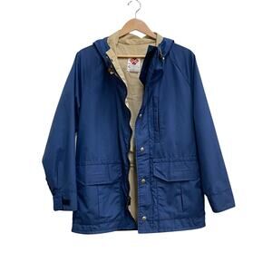Vintage Columbia 70s 80s Men's Size S Navy Blue Hooded Outdoor Spring Jacket